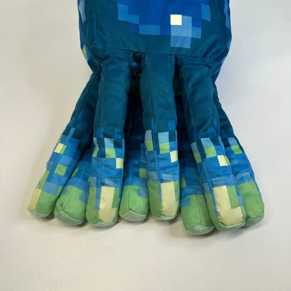 Minecraft Glow Squid Plush Pillow Blue Glow in‎ the Dark Mojang 2023 19 Inch